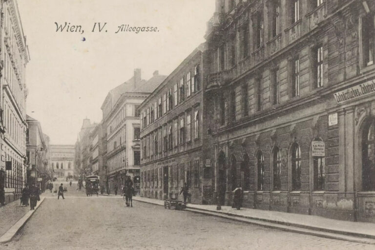 altes Foto der Argentinierstraße, "Wien, IV. Alleegasse."