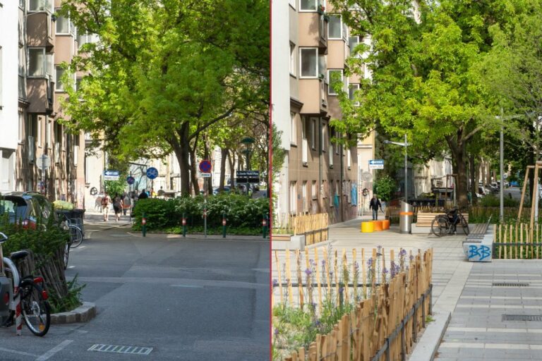 Lisette-Model-Platz vor und nach dem Umbau