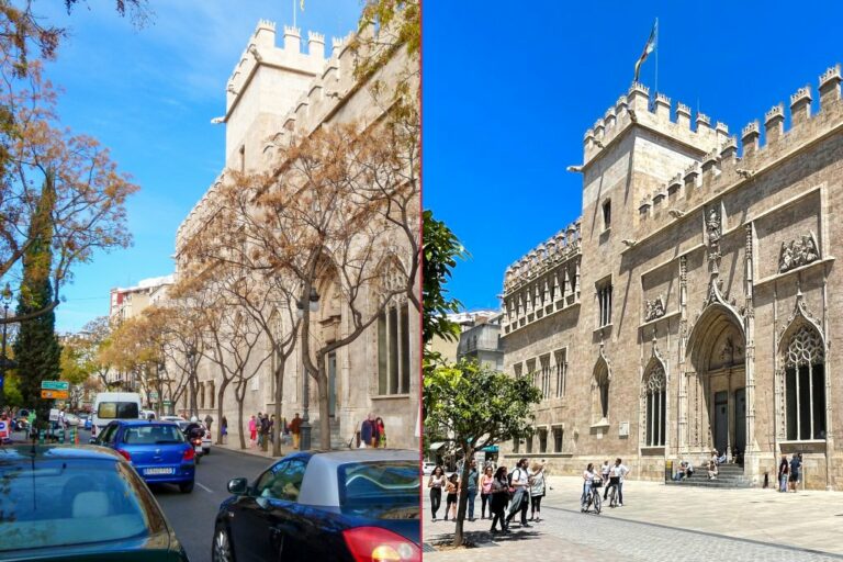 altes Gebäude in Valencia, Platz vor und nach dem Umbau