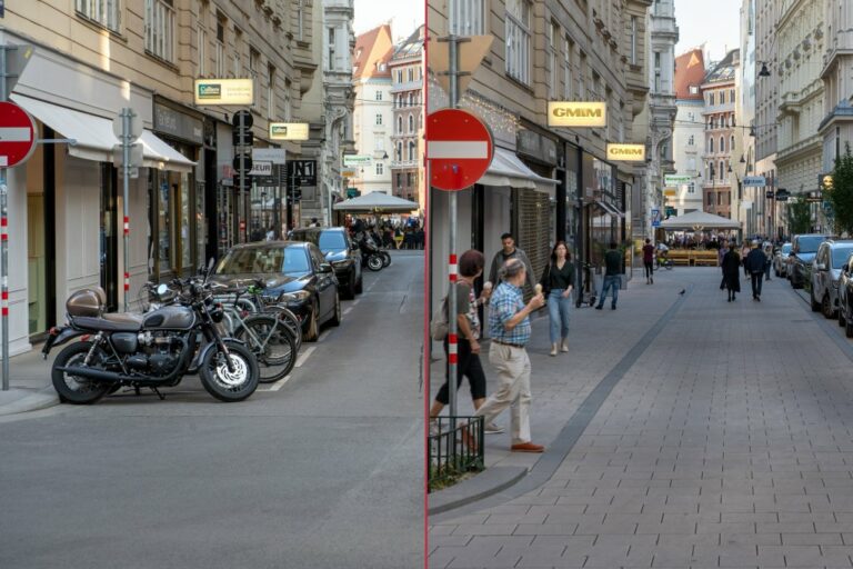 Goldschmiedgasse vor und nach der Umgestaltung