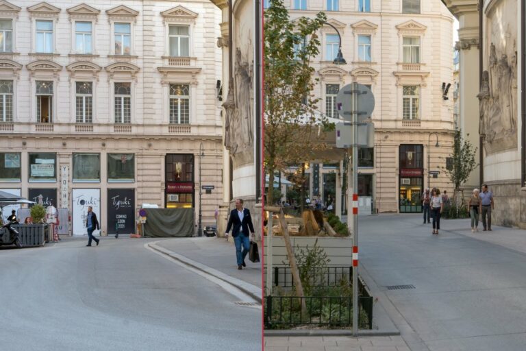 Petersplatz vor und nach der Umgestaltung