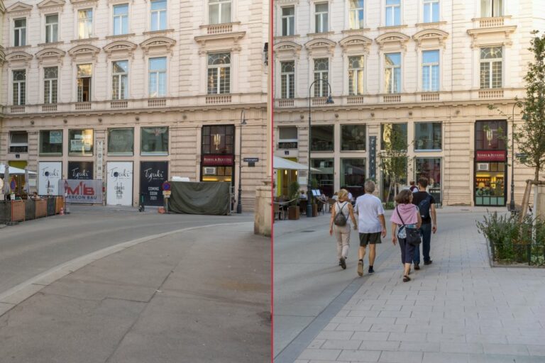 Petersplatz vor und nach der Umgestaltung