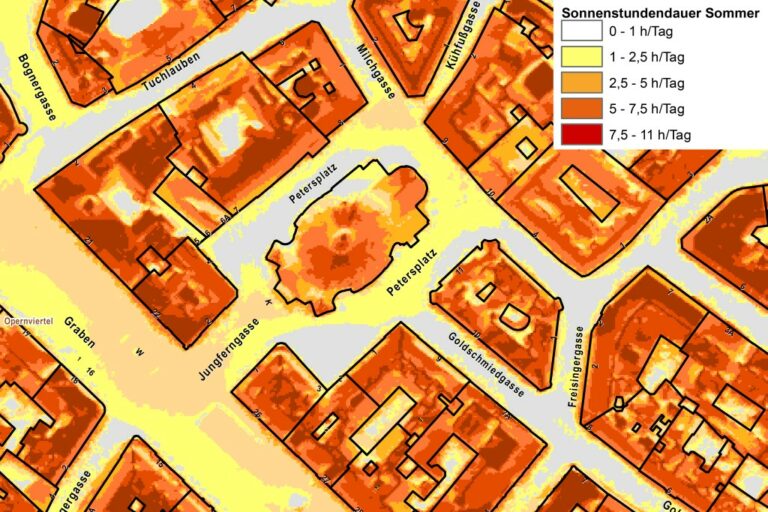 Karte des Petersplatzes in der Inneren Stadt in Wien