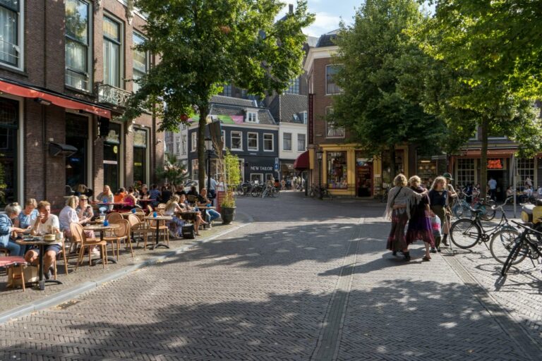 Straße in Utrecht mit Bäumen