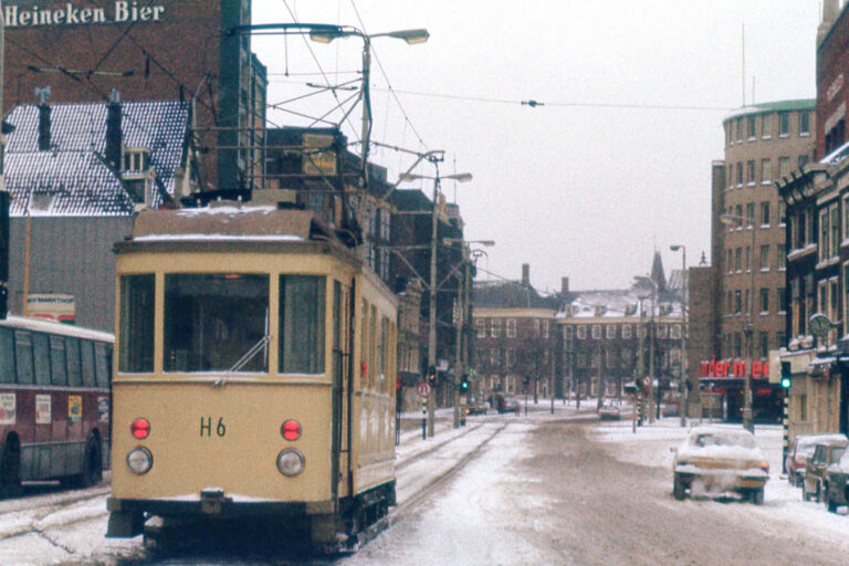 Straßenbahn, Schnee, Den Haag