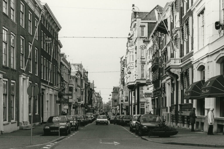 Straße in Den Haag mit parkenden Autos