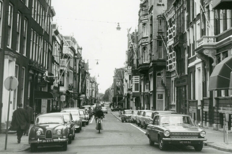 Straße in Den Haag mit parkenden Autos