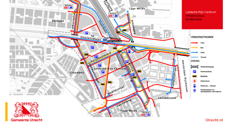 Karte mit Pfeilen, Verkehr, Leidsche Rijn