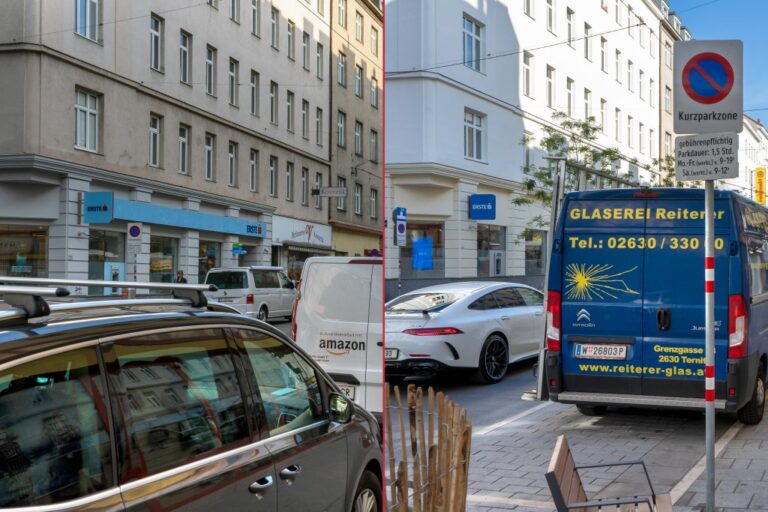 Autos auf einer Straße in Wien