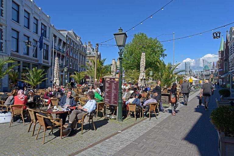 Gastgarten in Den Haag, Platz, Baum, Laterne