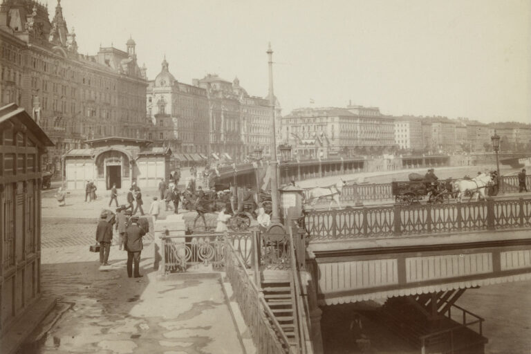 Franz-Josefs-Kai, Brücke, Leute, Fuhrwerke