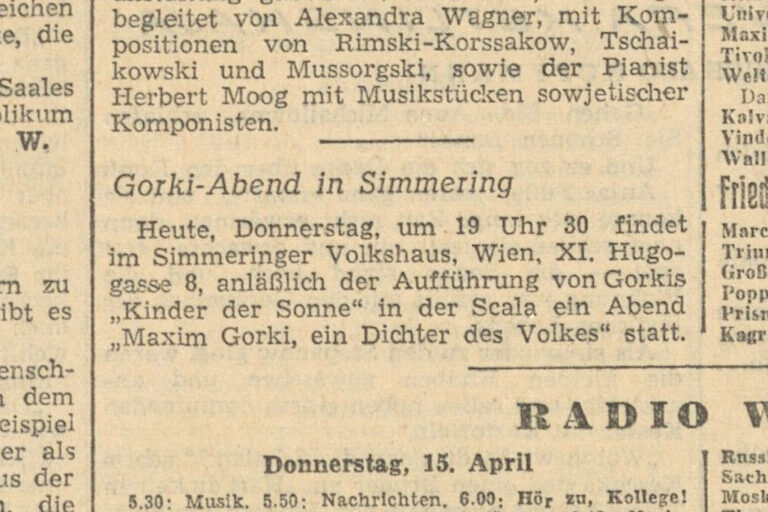 Ausschnitt aus einer alten Zeitung