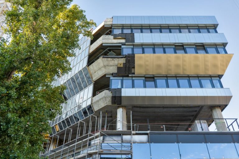 Bürogebäude wird umgebaut, Baum