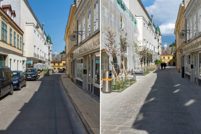 Altgasse vor und nach der Umgestaltung