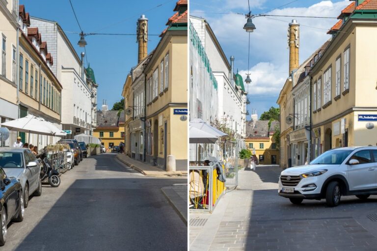 Altgasse vor und nach der Umgestaltung