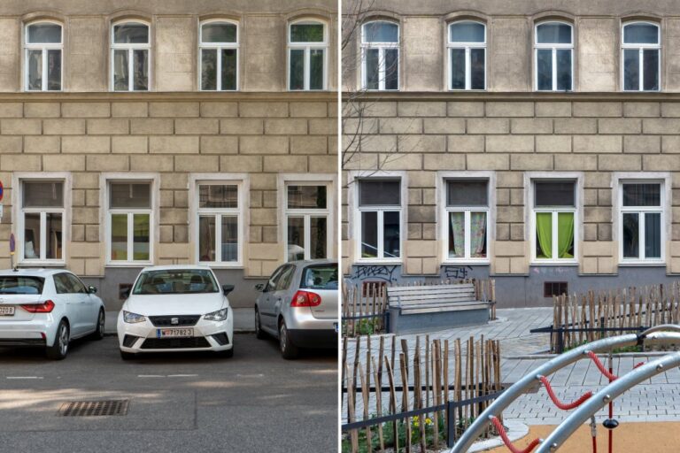Bernardgasse vor und nach der Umgestaltung