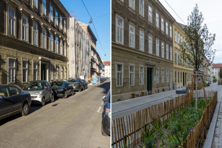Bernardgasse vor und nach der Umgestaltung